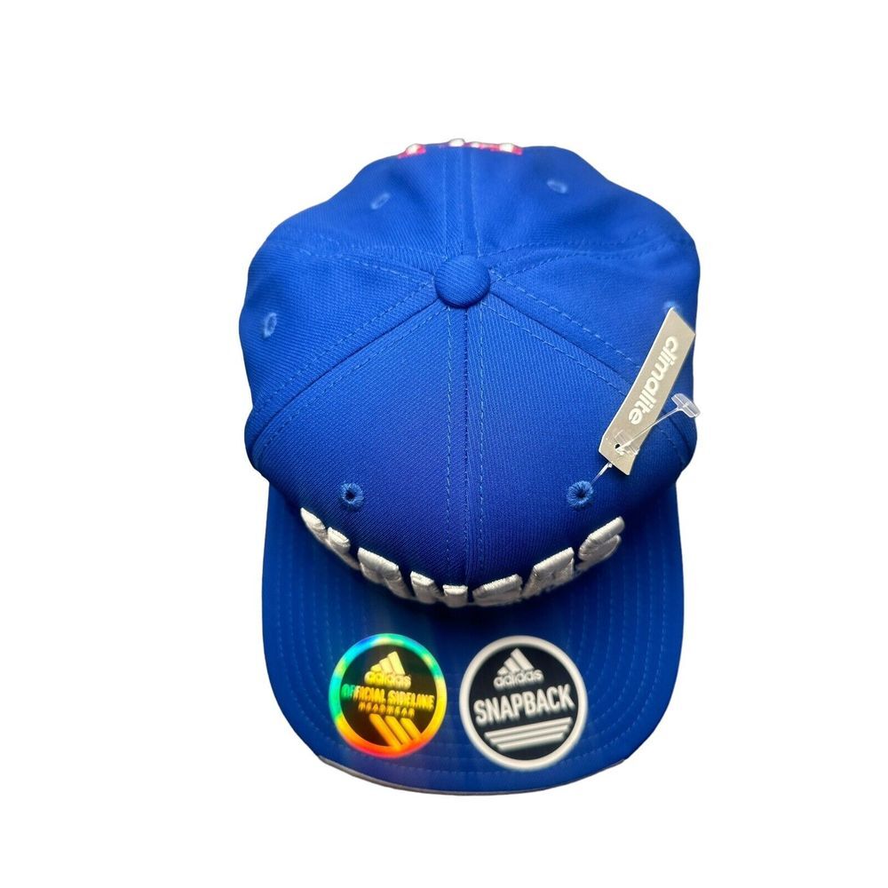 Kansas Jayhawks Adidas Blue Climalite Slouch Adjustable Strap Hat Cap - Picture 9 of 10